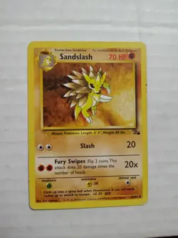 Pokemon TCG Sandslash Fossil 41/62 Regular Wizards Base Set - Image 1