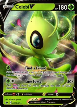 Pokemon TCG SWSH Sword & Shield Ultra Rare 001/202 Celebi V NM - Image 1