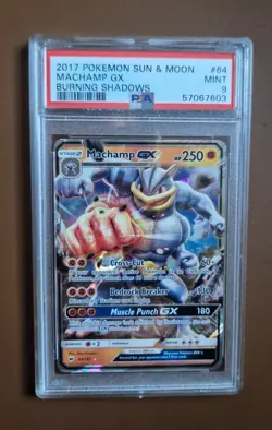 Machamp PSA 9 Sun & Moon GX Burning Shadows #64 PSA 9 Pokemon TCG 2017 - Image 1
