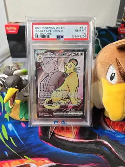 2025 POKEMON DRI EN-DESTINED RIVALS ULTRA RARE TEAM ROCKET'S PERSIAN EX PSA 10 - Image 1