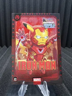 Iron Man (Pikachu) #E2 - Red Holo - Heros & Villains Flash Edition Pokemon - Image 1