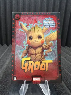 Groot (Pikachu) #E3 - Red Holo - Heros & Villains Flash Edition Pokemon - Image 1