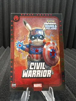 Civil Warrior (Pikachu) #E22 Red Holo - Heros & Villains Flash Edition Pokemon - Image 1