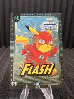 Flash (Pikachu) #E33 - Green Holo -Heros & Villains Flash Edition Pokemon - Image 1
