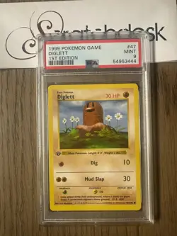 PSA 9 - Pokemon DIGLETT 47/102 - 1ST EDITION SHADOWLESS BASE SET - First Mint - Image 1