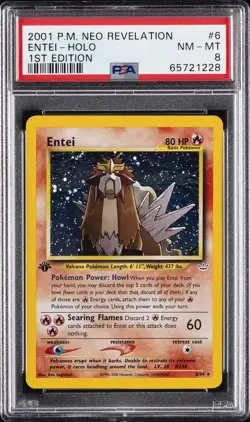 2001 POKEMON NEO REVELATION 1ST ED #6 ENTEI-HOLO PSA 8 - Image 1