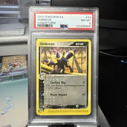 Umbreon 24/100 Rare Non Holo 2003 Pokemon EX Sandstorm PSA 7 NM - Image 1