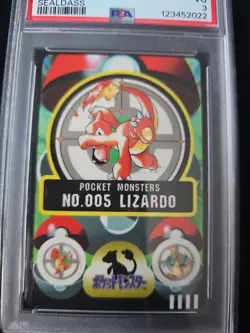 Pokemon 1997 Pocket Monsters #005 Lizardo PSA 3 BANDAI 1997 Made In Japan Rare - Image 2