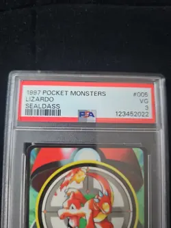 Pokemon 1997 Pocket Monsters #005 Lizardo PSA 3 BANDAI 1997 Made In Japan Rare - Image 3