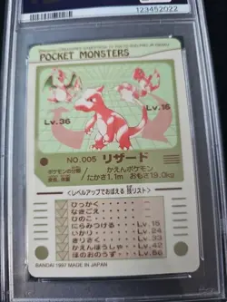 Pokemon 1997 Pocket Monsters #005 Lizardo PSA 3 BANDAI 1997 Made In Japan Rare - Image 5
