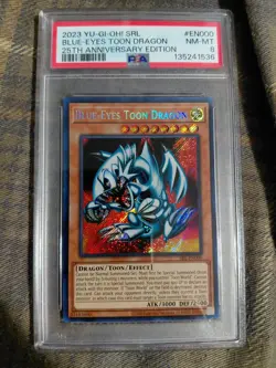 2023 Yu-Gi-Oh Blue-Eyes Toon Dragon 25th Anniversary PSA 8 NM-MT - Image 1