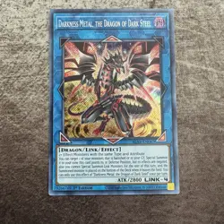 Darkness Metal, The Dragon of Dark Steel - BLAR-EN047 Secret Rare 1st Yugioh LP - Image 1