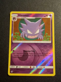 REVERSE HOLO Pokemon TCG Sun & Moon Unbroken Bonds Card Haunter 69/214 - Image 1