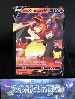 Pokemon Card Lance’s Charizard V SWSH133 Celebrations Black Star Promo Played - Image 1