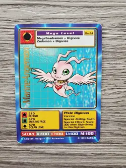MarineAngemon BO-34 Gold Rare Digimon Card 1999 Bandai MP - Image 1