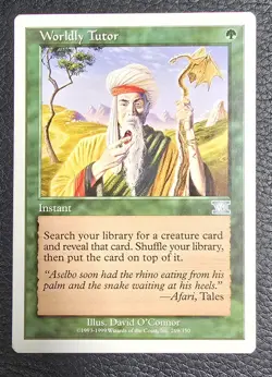 Magic MTG Wordly Tutor Classic 6th Edition Uncommon Card LP Condition Sixth - Image 1