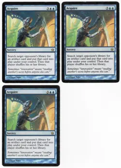 Acquire x3 3x 2004 Fifth Dawn Blue Rare Sorcery MTG MP AZ3 - Image 1