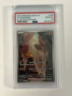 PSA 10 Charmander 168/165 Illustration Rare SV Pokemon 151 - English - Image 1