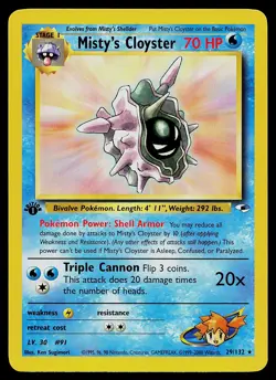Pokemon Card - Misty's Cloyster Gym Heroes 29/132 Rare 1st Edition - Image 1