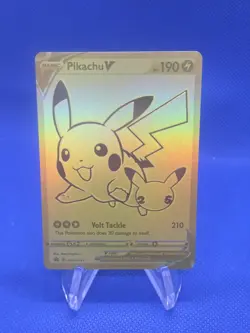 Pokemon Celebrations Pikachu V SWSH145 Gold Full Art Promo NM - Image 1