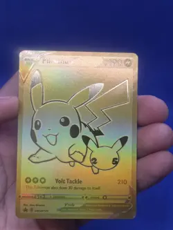 Pokemon Celebrations Pikachu V SWSH145 Gold Full Art Promo NM - Image 2