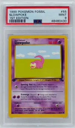Pokemon 1st Edition Slowpoke 55/62 Fossil PSA 9 MINT - Image 3