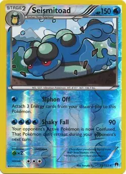 Pokemon XY Breakpoint Seismitoad Reverse Holo Rare 35/122 - Image 1