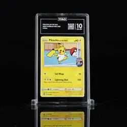 TAG 10. Gem Mint Pokemon Pikachu on the Ball 001/005 Pokemon Futsal Promo 2020 - Image 1
