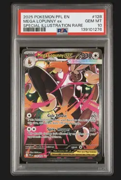 2025 POKEMON PHANTASMAL FLAMES SPECIAL ILLUSTRATION RARE MEGA LOPUNNY EX PSA 10 - Image 1