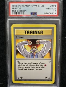 2000 Pokemon Gym Challenge 1st Edition Fervor 124/132 PSA 10 Gem Mint - Image 1