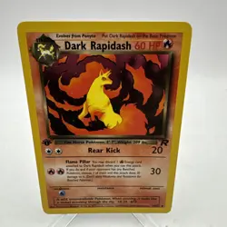Dark Rapidash 44/82 First 1st Edition Team Rocket Non Holo 2000 Pokemon NMT/LP - Image 1