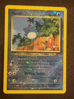 Pokemon Marill 11/18 Southern Islands Reverse Holo Vintage LP - SWIRL - Image 1