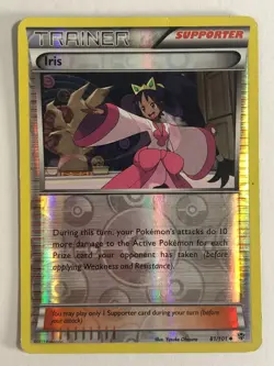 Pokemon TCG Plasma Blast Reverse Holographic Iris 81/101 Heavy Played - Image 1