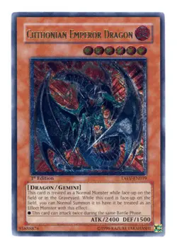 Chthonian Emperor Dragon - TAEV-EN019 - Ultimate Rare - 1st Edition Lightly Play - Image 1