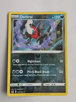 Pokemon Cards Darkrai Reverse Holo Rare 120/196 Lost Origin Pack Fresh Card - Image 1