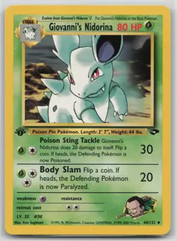 Pokemon Card 1st Edition Giovanni's Nidorina Uncommon Gym Challenge 044/132 LP/N - Image 1