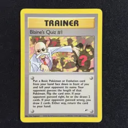 Pokemon Card - Blaine's Quiz #1 Gym Heroes 97/132 Rare WOTC English 2000 - Image 1