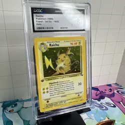 CGC 8 Raichu 1999 Fossil 1st Edition 14/62 Holo Pokemon Card - Image 2
