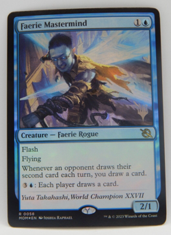 Magic the Gathering TCG - March of the Machine Foil Promo 58 - FAERIE MASTERMIND - Image 1