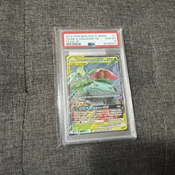 2019 POKEMON SUN & MOON TEAM UP #1 CELEBI & VENUSAUR GX PSA 10 - Image 1
