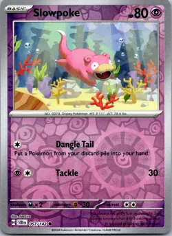 Slowpoke Reverse Holo 057/142 SV07: Stellar Crown Pokemon TCG Near Mint - Image 1