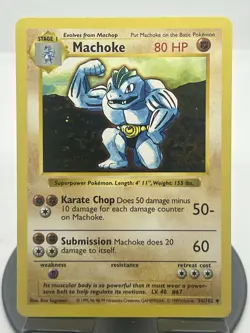 Pokemon TCG Machoke 34/102 Base Set Shadowless LP - Image 1