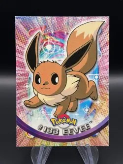 2000 Topps Pokemon TV Animation Edition Series 3 Non Holo #133 Eevee Blue Label - Image 1