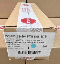 Pokemon TCG SWSH Battle Styles Booster Box Case Of 6 *FACTORY SEALED* 1st print - Image 1