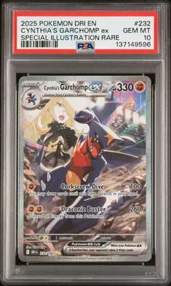 2025 POKEMON DRI EN-DESTINED RIVALS #232 CYNTHIA'S GARCHOMP EX PSA 10 - Image 1