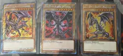 3x Red-Eyes Black Dragon Platinum Secret Rare YUGIOH NM Playset 3 Arts - Image 1