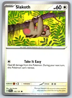 Slakoth - Surging Sparks SSP EN 145/191 Aya Kusube Pokemon TCG Card - Image 1