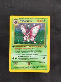 Pokemon Cards: Jungle 1st Edition Rare Holo: Venomoth 13/64 - Image 1