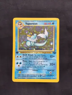 Pokemon Cards: Jungle 1st Edition Rare Holo: Vaporeon 12/64 - Image 1