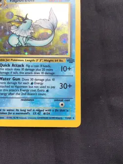 Pokemon Cards: Jungle 1st Edition Rare Holo: Vaporeon 12/64 - Image 5